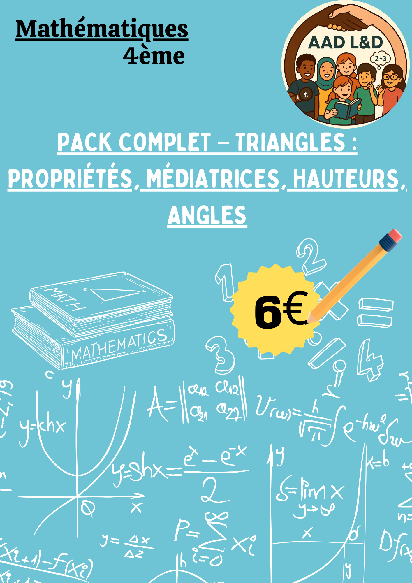📐 Pack complet – Triangles : propriétés, médiatrices, hauteurs, angles – 4e