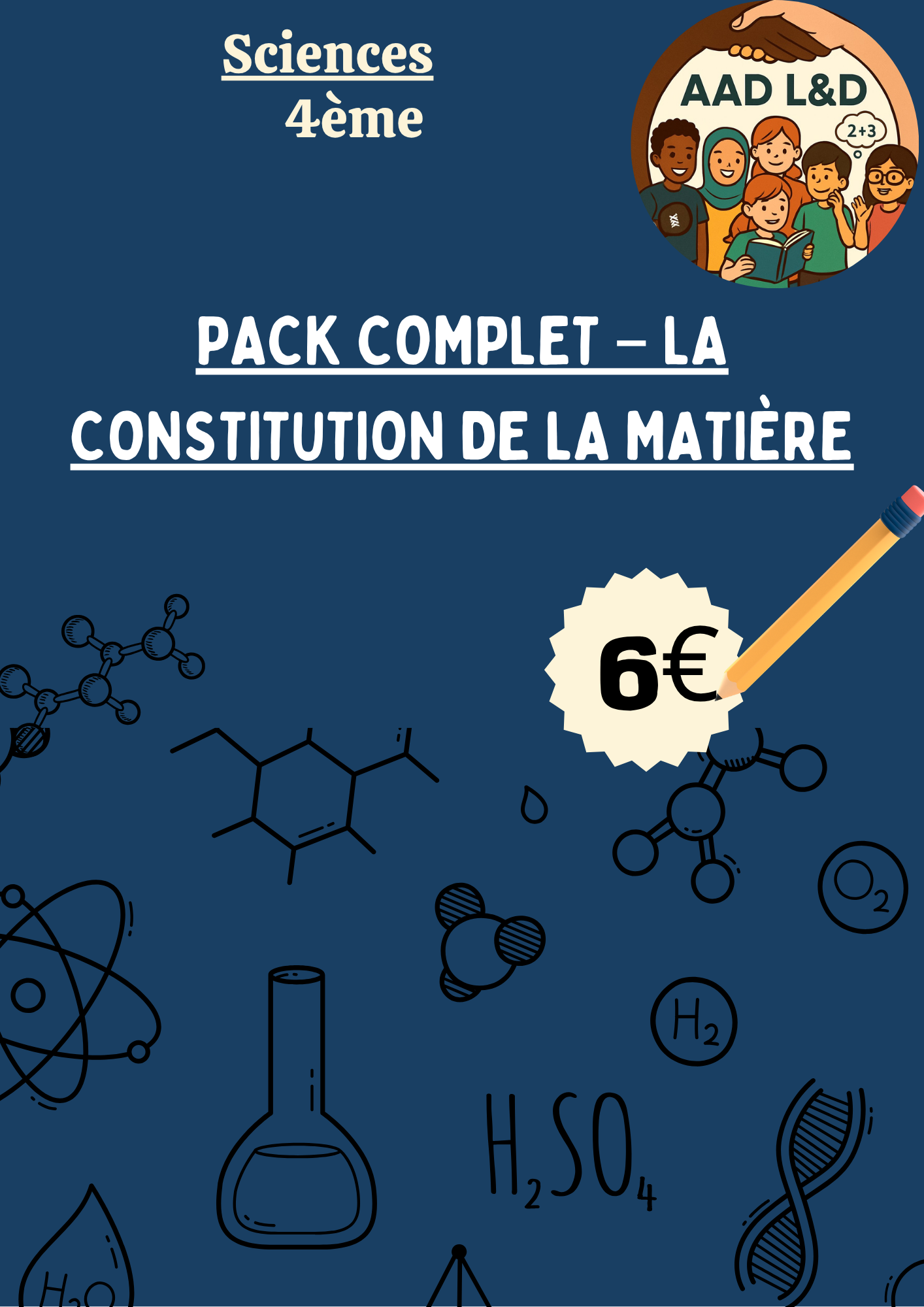 🔬 Pack complet – La constitution de la matière : atomes, molécules, ions – 4e