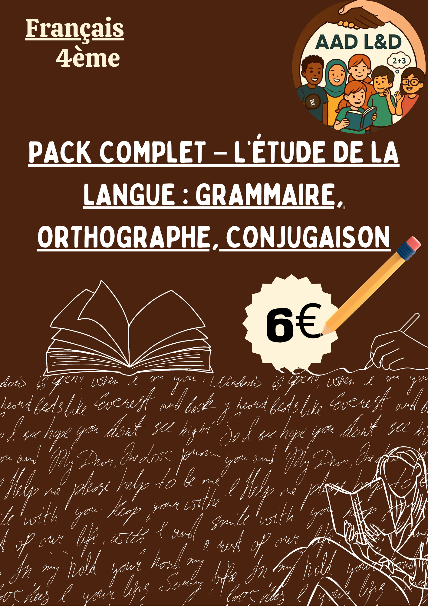 📖 Pack complet – L’étude de la langue : grammaire, orthographe, conjugaison – 4e