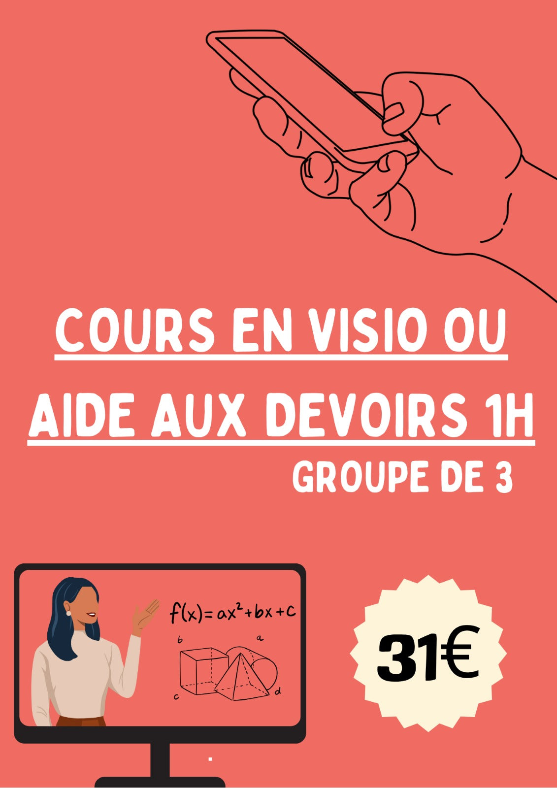đCours ou aide aux devoirs en groupe de 3 â 1h â du CP Ă la 3e