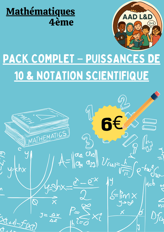 📐 Pack complet – Puissances de 10 & notation scientifique – 4e