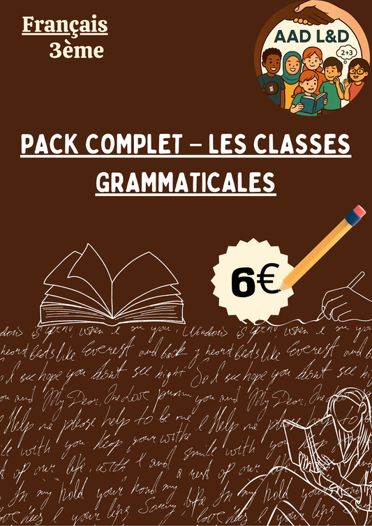 Pack Complet – Les classes grammaticales 3e