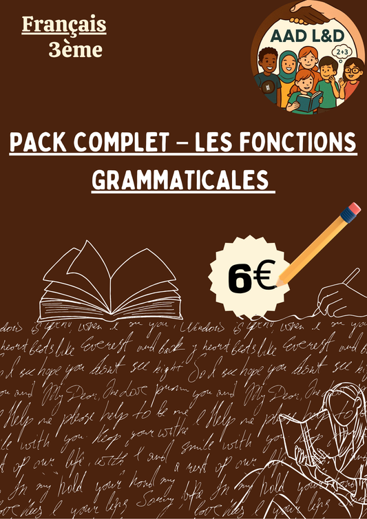 Pack Complet – Fonctions grammaticales 3e