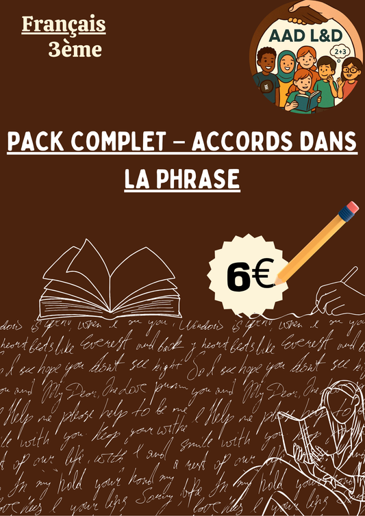 Pack Complet – Accords dans la phrase 3e