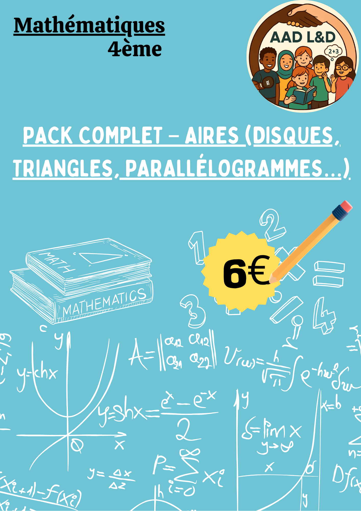 📐 Pack complet – Aires : disques, triangles, parallélogrammes… – 4e