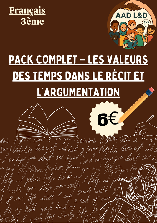 Pack Complet – Valeurs des temps dans le récit et l’argumentation 3e