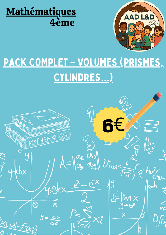📐 Pack complet – Volumes : prismes, cylindres… – 4e