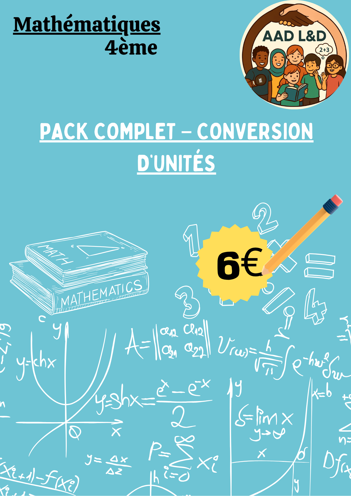 📐 Pack complet – Conversions d’unités : longueurs, aires, volumes, masses… – 4e