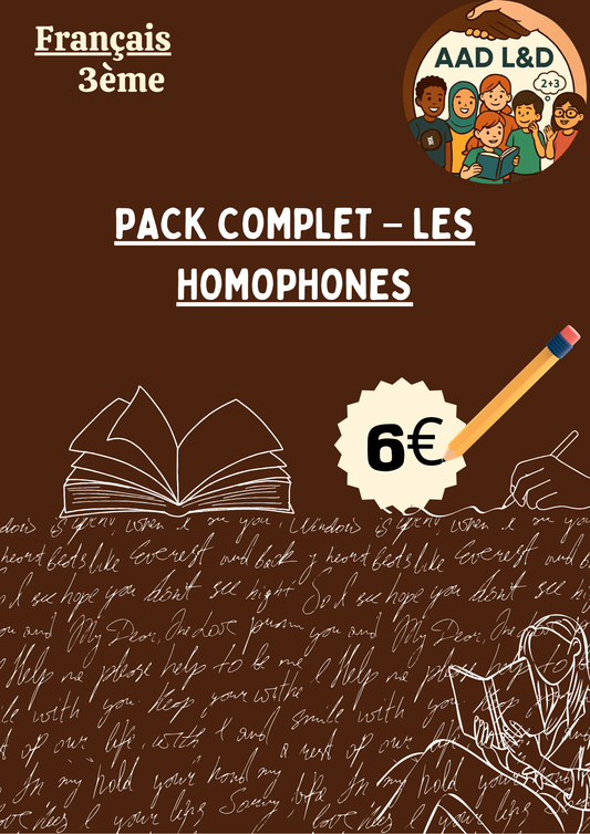 Pack Complet – Homophones à maîtriser au brevet