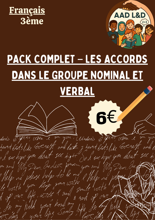 Pack Complet – Accords dans le groupe nominal et verbal 3e