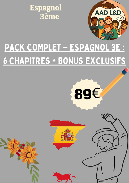 🇪🇸Pack Complet Intégral  – Espagnol 3e : Objectif Brevet