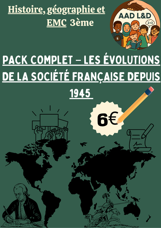 Pack Complet – Les évolutions de la société française depuis 1945 3e