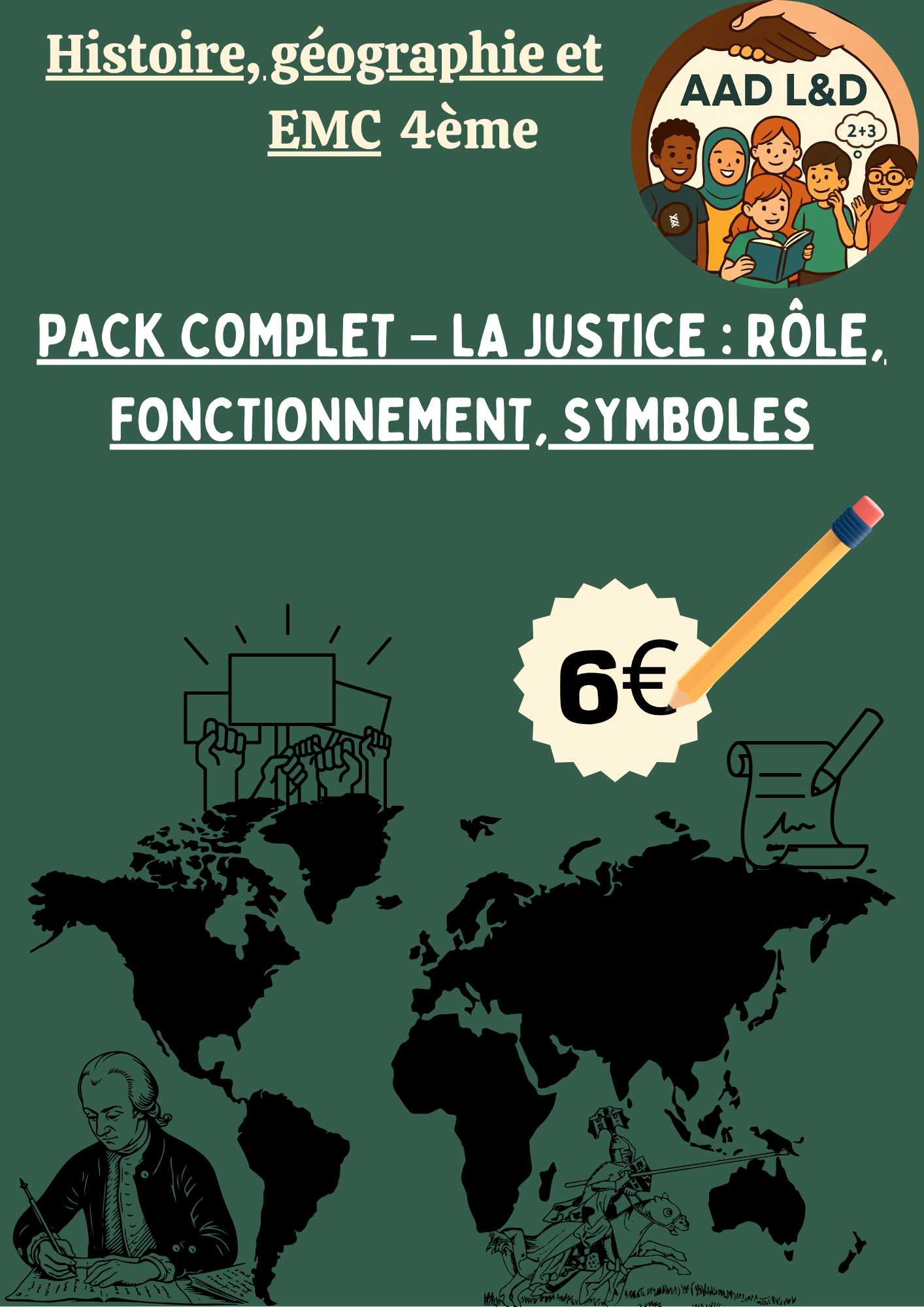 📚 Pack complet – La justice : rôle, fonctionnement, symboles – 4e