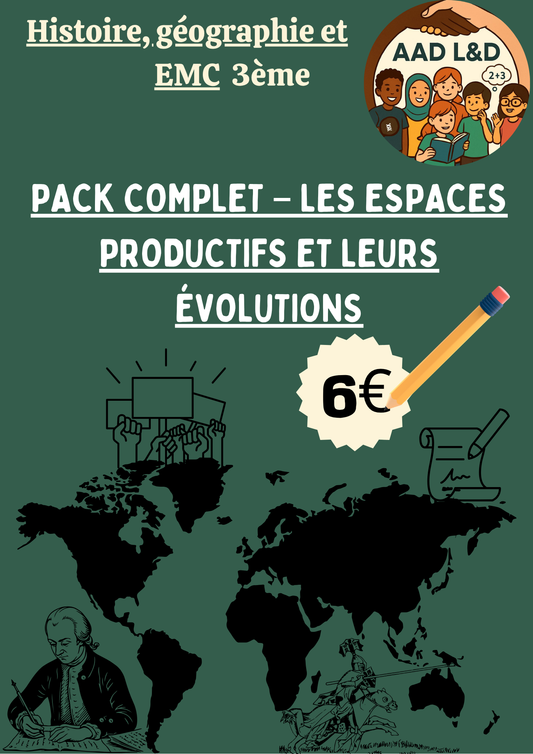 Pack Complet – Les espaces productifs et leurs évolutions 3e