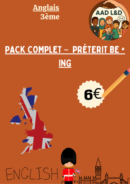 Mini Pack – Prétérit BE + -ING : Action en cours dans le passé 3e