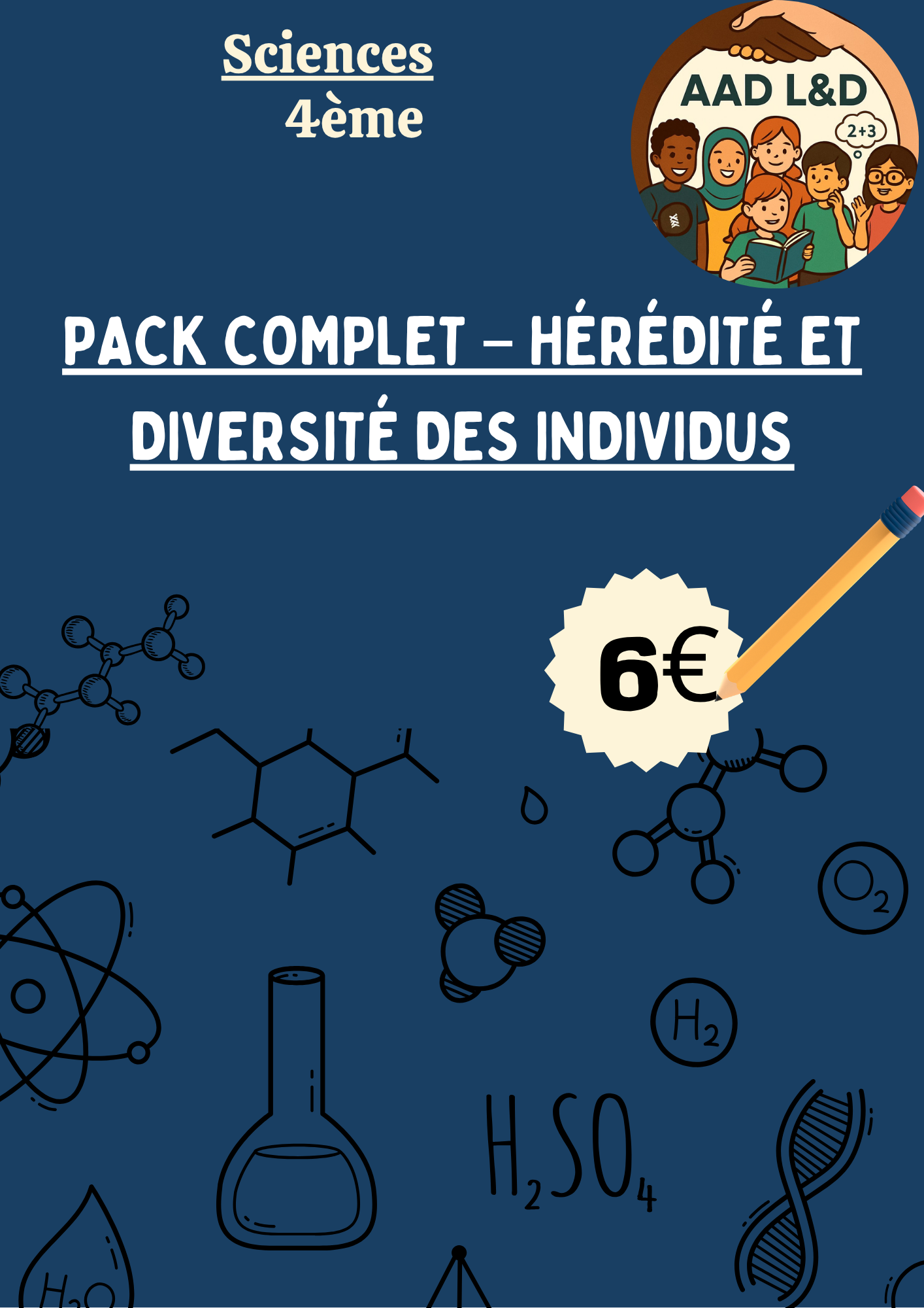 🔬 Pack complet – Hérédité et diversité des individus : gènes, chromosomes, transmission – 4e