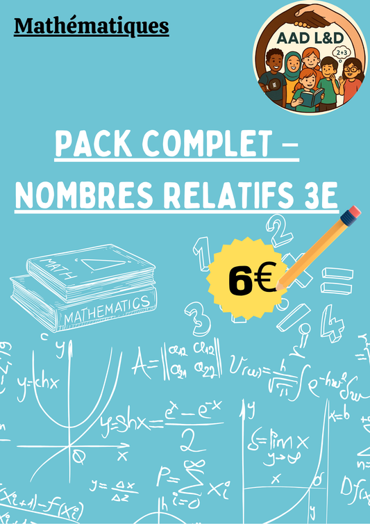 🔢 Pack Complet – Nombres relatifs 3e