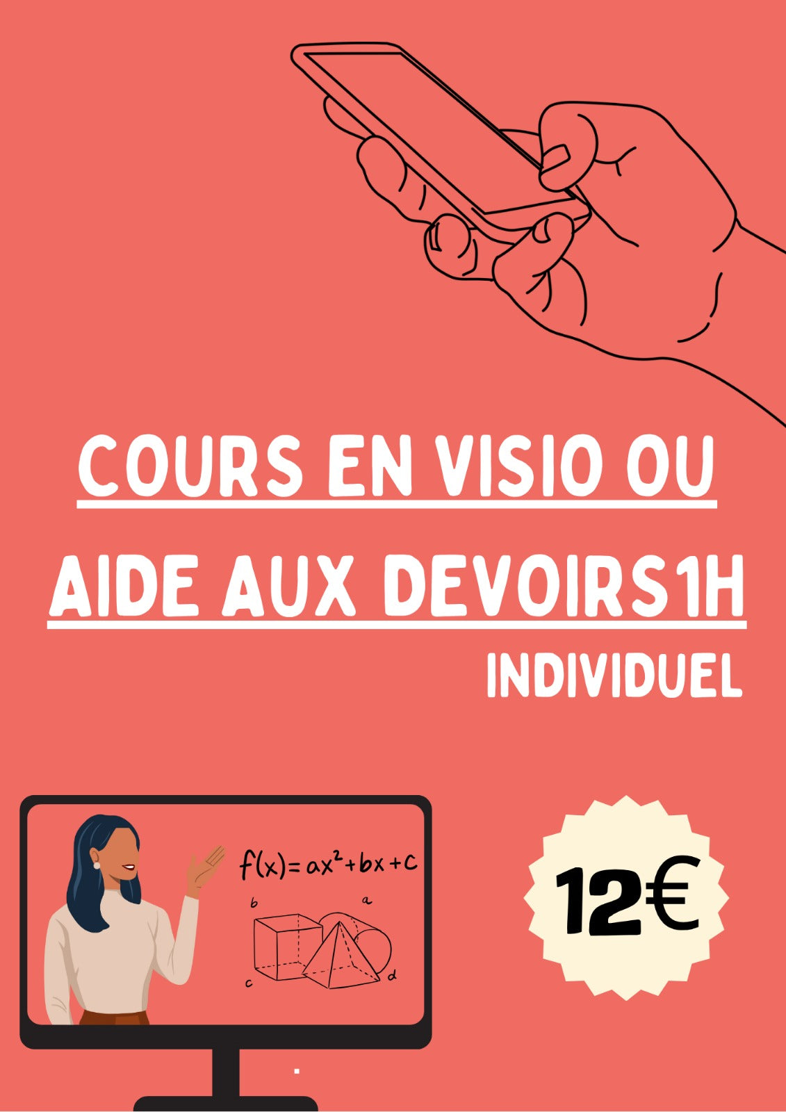 📖 Cours ou aide aux devoirs en Visio individuel – 1h – du CP à la 3e